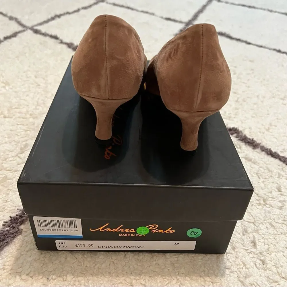 Andrea Pinto’s Moxie Mocha Suede kitten Heels 👠 - Picture 5 of 10